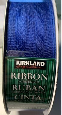 Kirkland Signature Royal Blue Textured Wire Edged Ribbon Spool 1.5"x50 Yards New